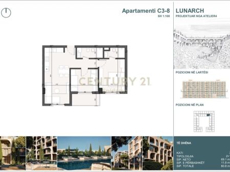EXCLUSIVE ! Apartament 2+1 për shitje në Lunarch Residence Mali i Robit ! 97,200 €