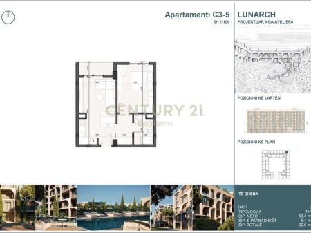 EKSKLUZIVE! Apartament 1+1 në shitje në Lunarch Residence Mali i Robit! 75,600 €