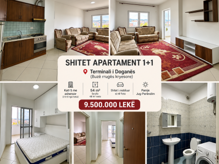 SHITET APARTAMENT 1+1 Ish Dogana ne rruge Kryesore