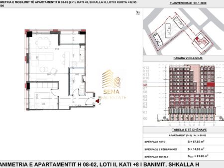In vendita, Appartamento 1+1+Blk, Ex Profarma – Xhamllik-Dara Residence, 2000€/m