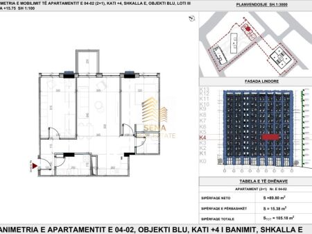 In vendita, Appartamento 2+1+2WC+Blk, Ex Profarma – Xhamllik-Dara Residence , 2000€/m
