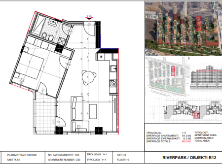 Shitet, Apartament 1+1 River Park Residence, Unaza e Re.