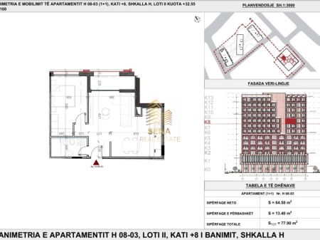 In vendita, Appartamento 1+1+Balcone, Ex Profarma – Xhamllik-Dara Residence , 2000€/m