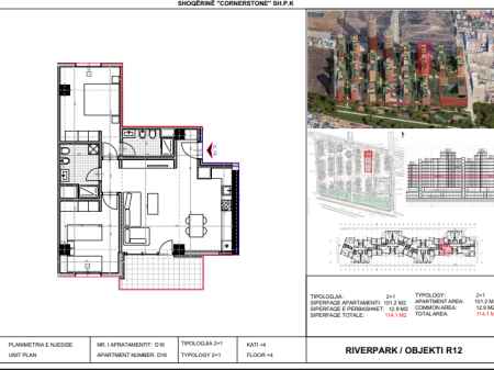Shitet, Apartament 2+1 River Park Residence, Unaza e Re.