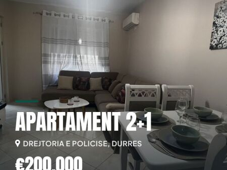 Apartament 2+1 me Vend Parkimi pranë Drejtorisë së Policisë, Durrës