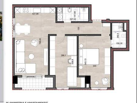shitet apartament 2+1 tek Splendor Residence