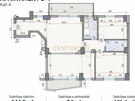 3+1+2 OFFICE APARTMENT FOR RENT – AT HEKLA CENTER, NEAR WILLSON SQUARE, TIRANA
