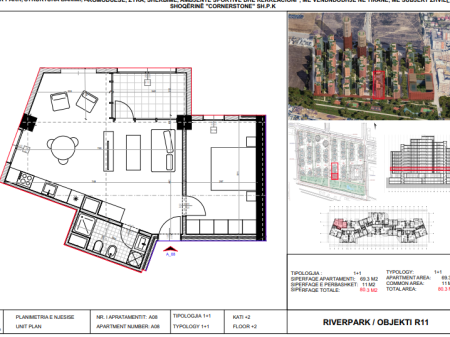 Shitet, Apartament 1+1 River Park Residence, Unaza e Re.