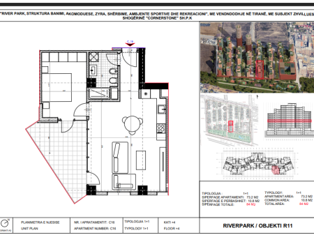 Shitet, Apartament 1+1 River Park Residence, Unaza e Re.