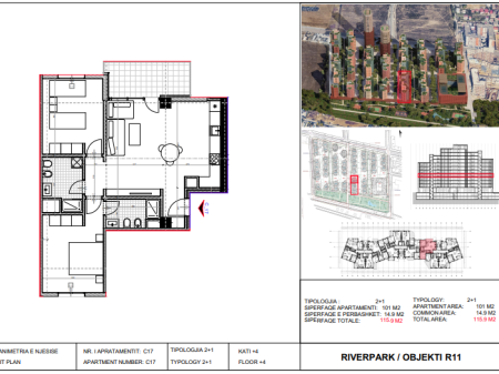 Shitet, Apartament 2+1 River Park Residence, Unaza e Re.